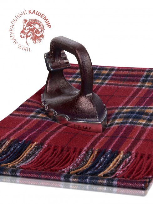 Длиный Шарф из мягчайшего 100% КАШЕМИРА (Twill) из пряжи средней тяжести ПЬЯННЫЙ КИЛТ FTW.C120_CASH-37/VINE.KILT